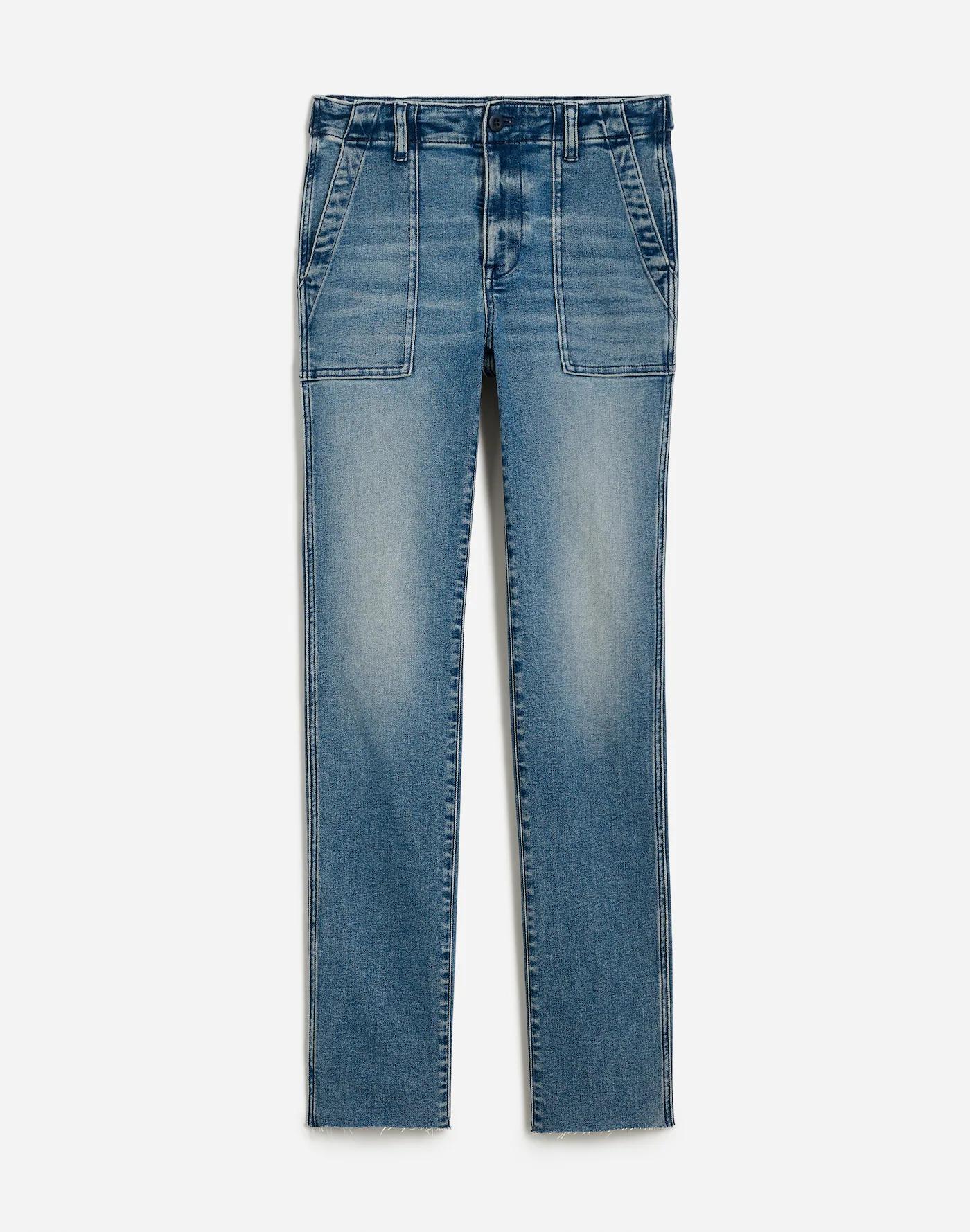 Mid-Rise Stovepipe Jeans in Shealy Wash: Raw-Hem Edition Product Image