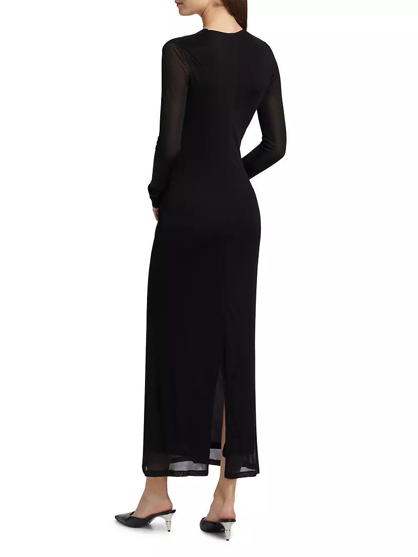 Draped V-Neck Maxi Dress Product Image