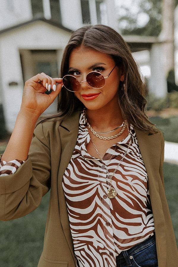 Around We Go Sunnies in Brown Product Image