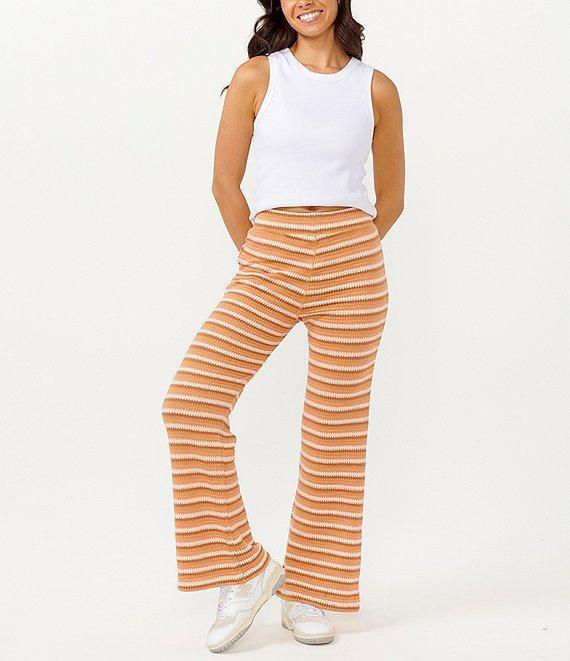 Rip Curl Bobbi Stripe Mid Rise Flare Leg Pants Product Image