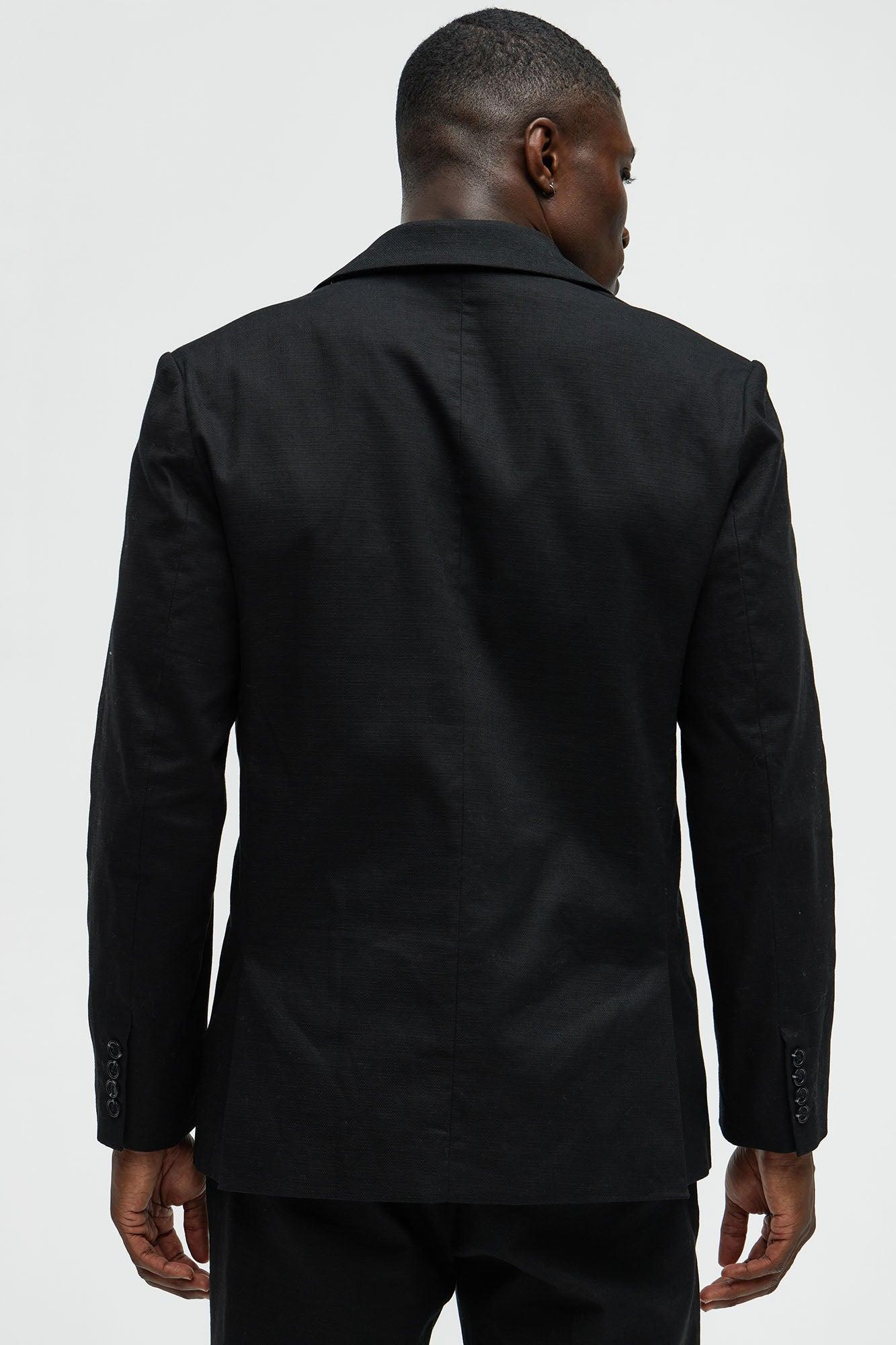 Travis Solid Texture Blazer - Black Product Image