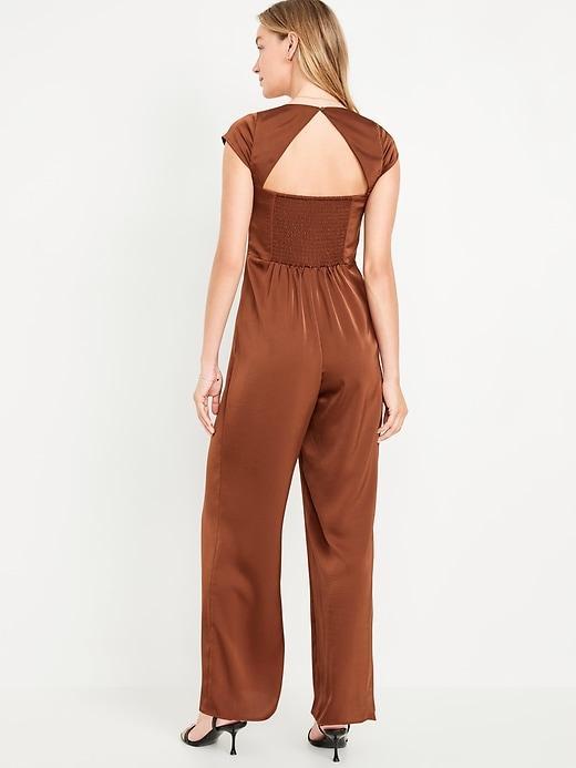 Fit &amp; Flare Satin Jumpsuit Product Image