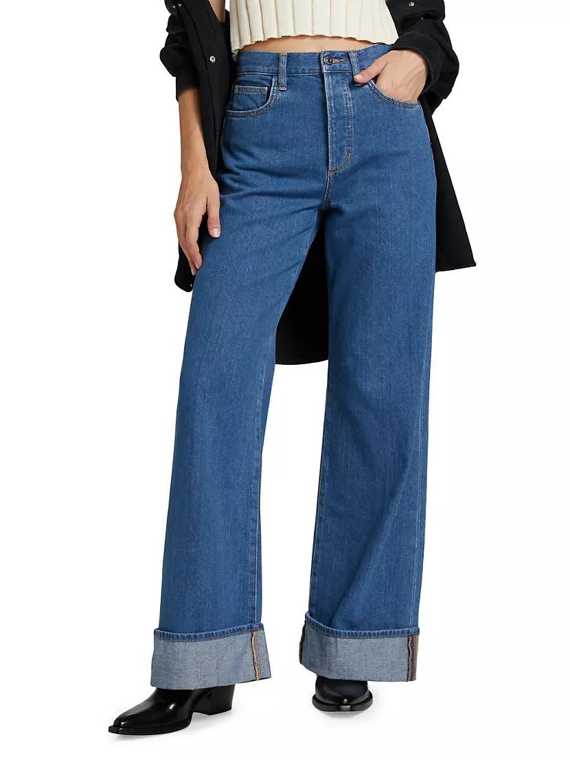 The Masha Straight-Leg Cuffed Jeans Product Image