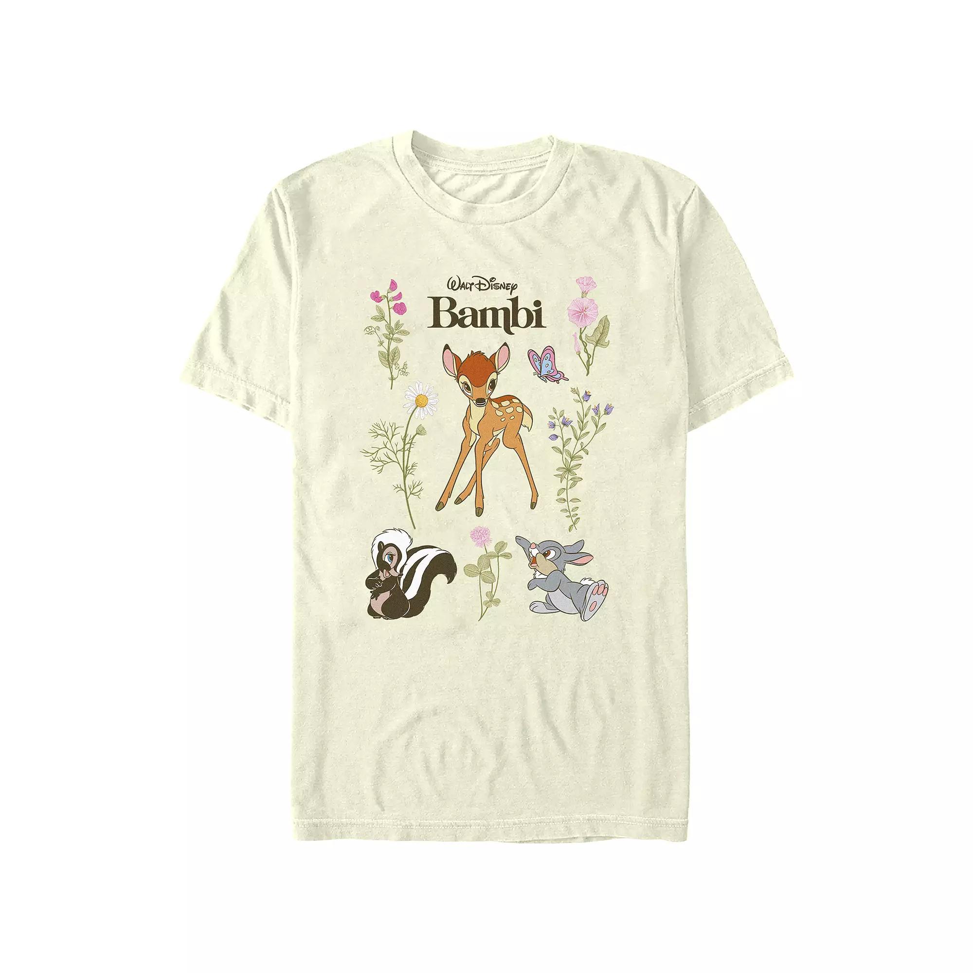 Disney's Bambi And Friends Poster Juniors' Graphic Tee, Women's, Size: Medium, Natural Product Image
