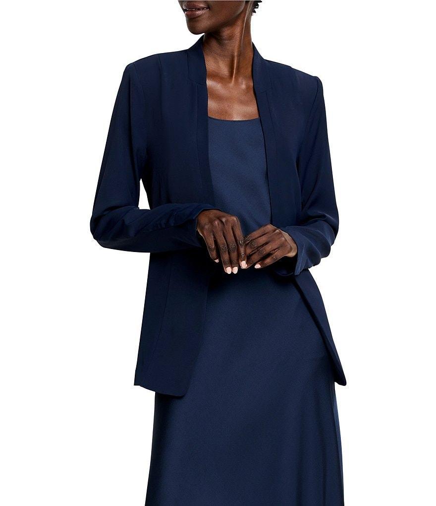 NIC + ZOE Social Edit Woven Open Front Long Sleeve Blazer Product Image