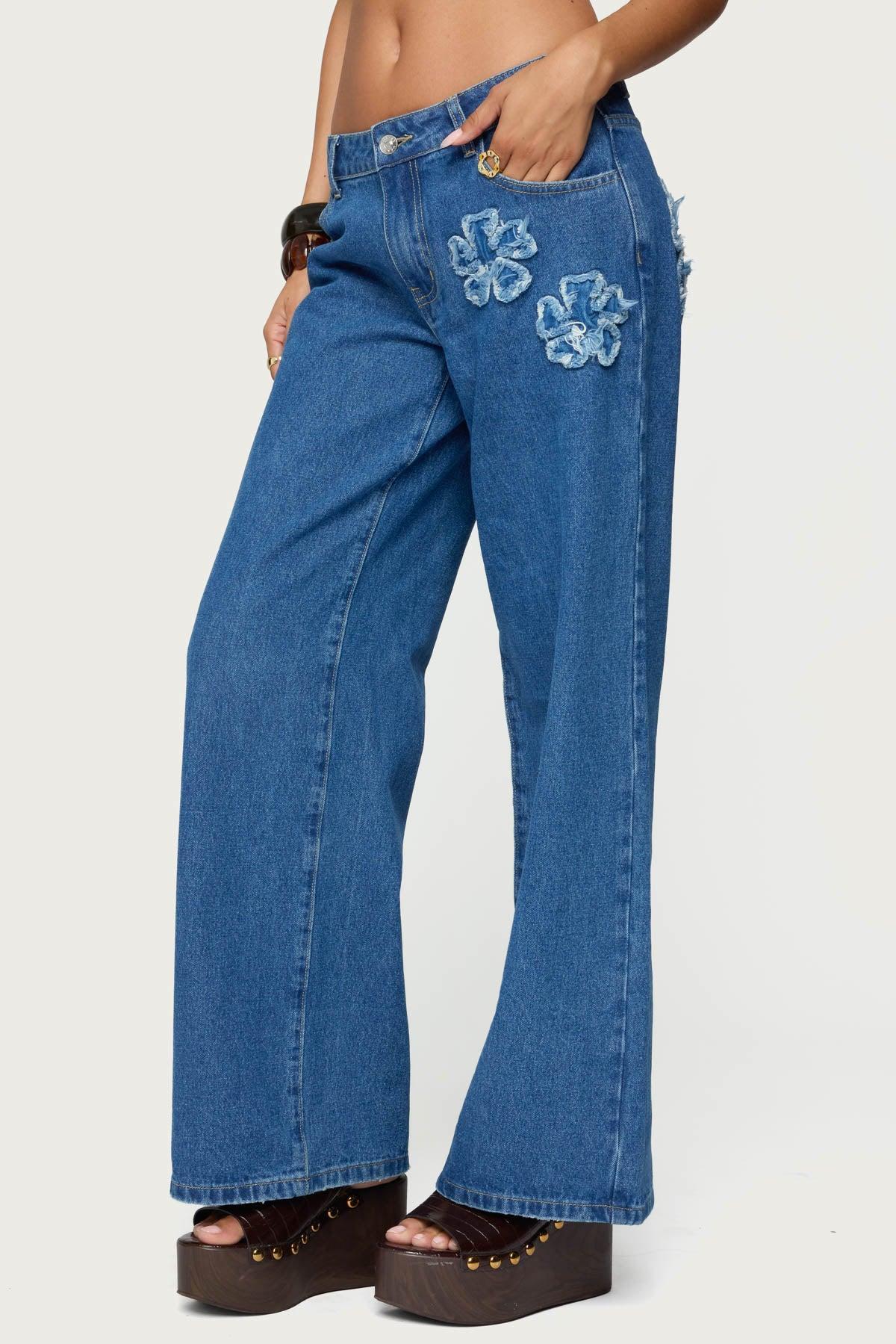 Flower Patch Low Rise Jeans Product Image