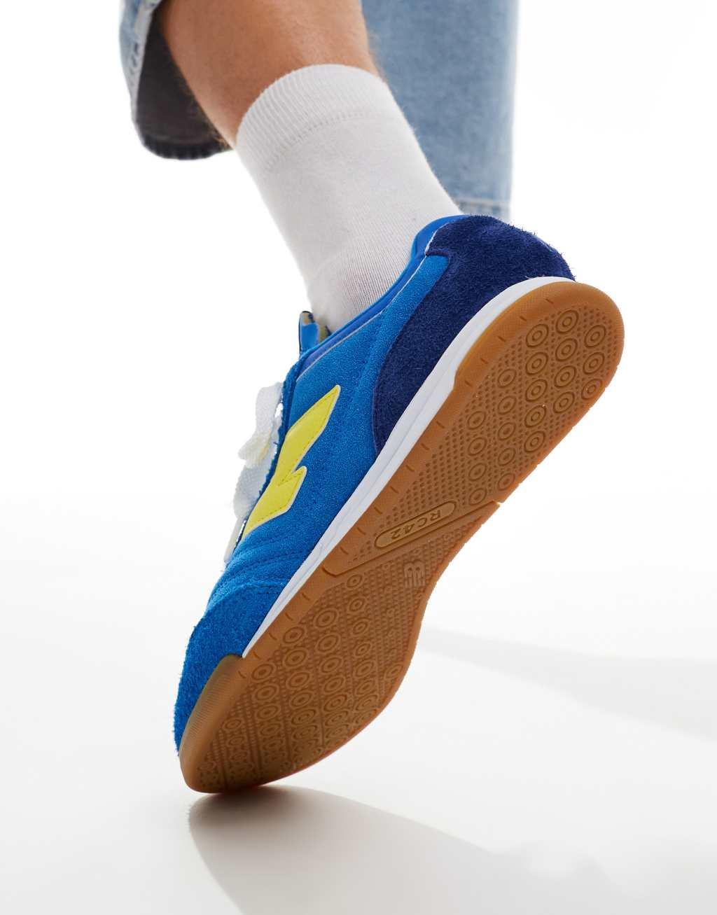 New Balance RC42 gum sole sneakers in blue and yellow Product Image