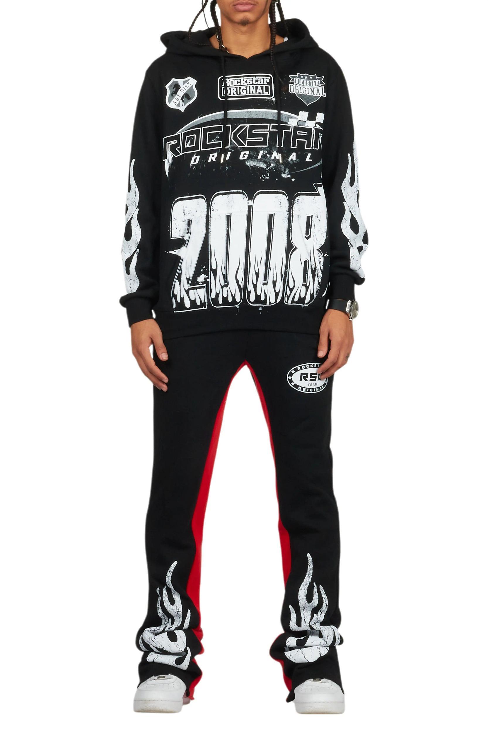 Amos Black Hoodie/Baggy Track Pant Set Male Product Image