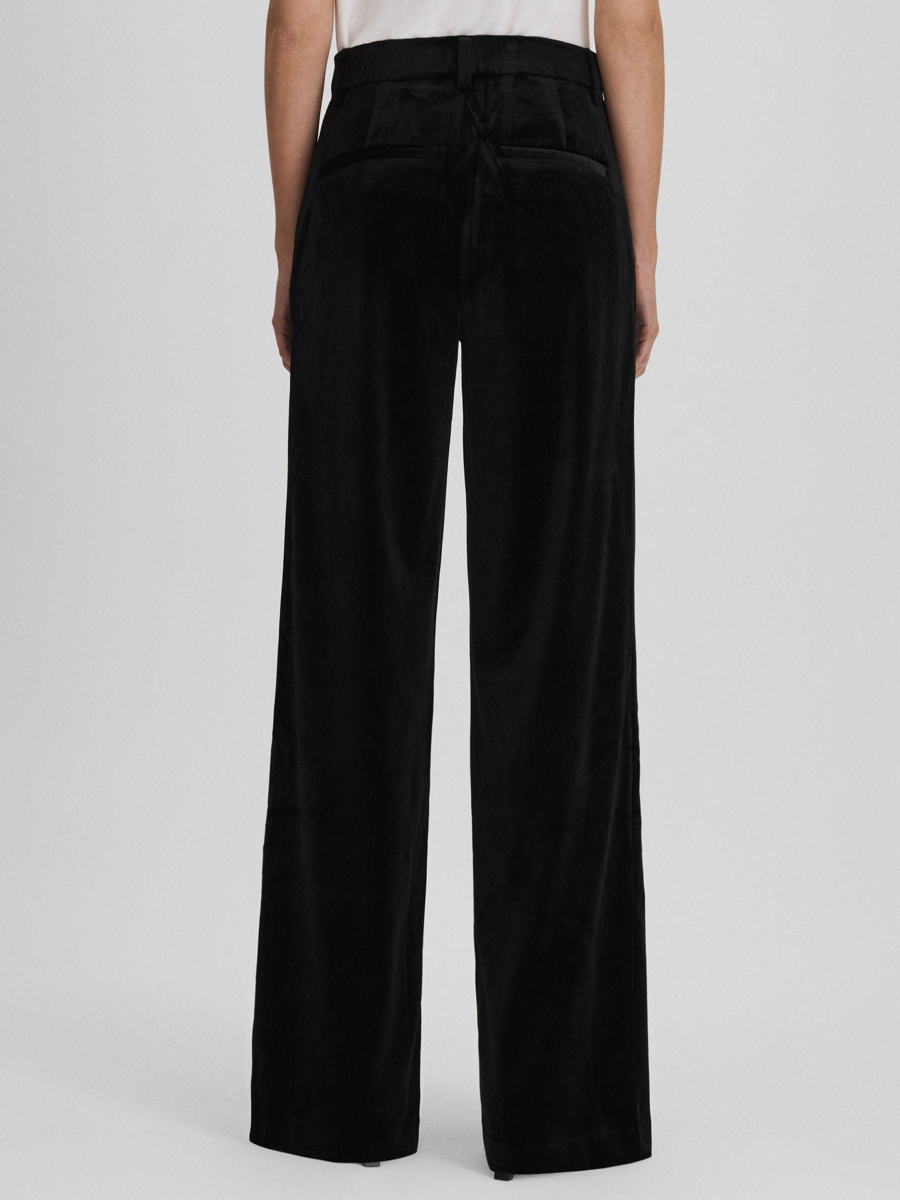 Good American Velvet Wide Leg Suit Trousers in Black Product Image