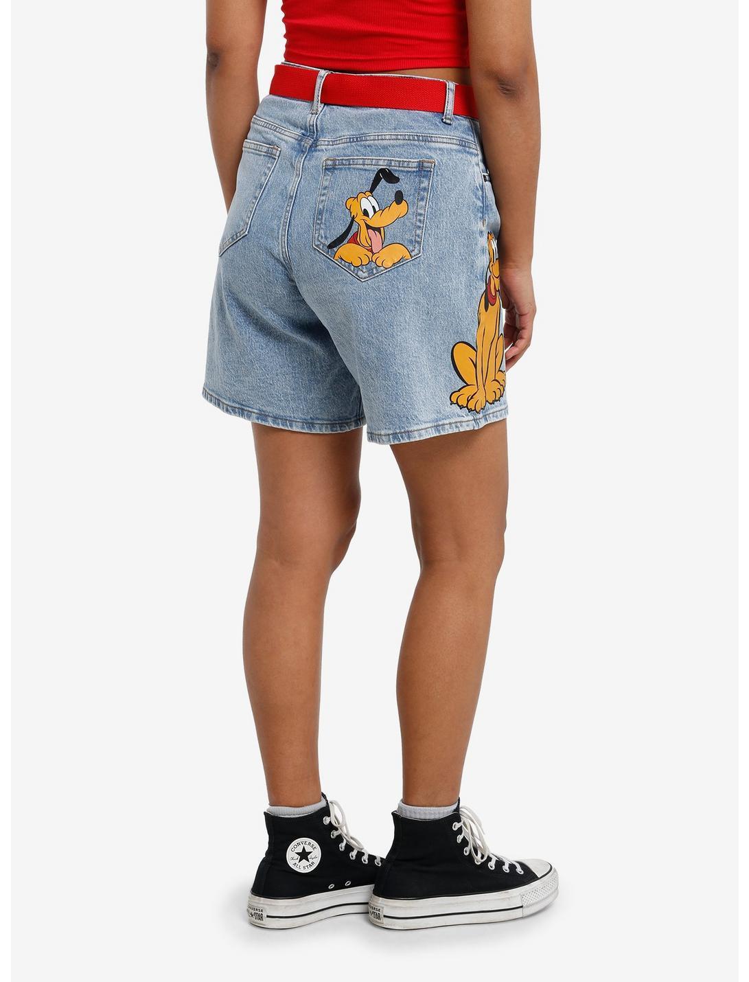Disney Pluto Key Chain Denim Shorts With Belt Product Image