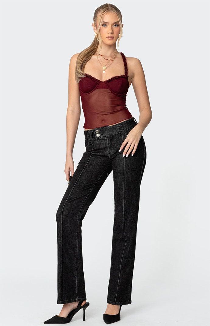 Edikted Women's Mercy Sheer Mesh Bra Top Product Image