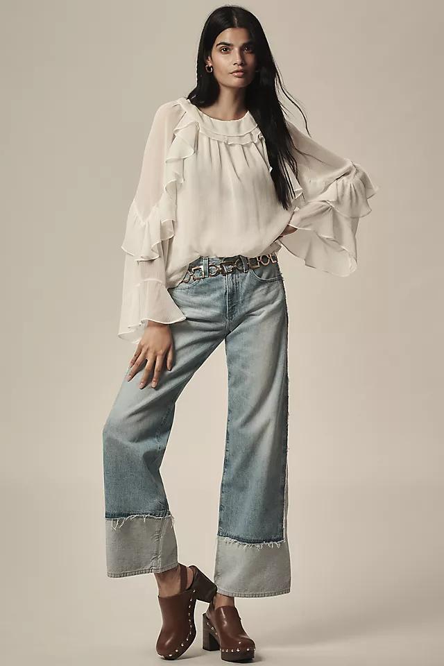 By Anthropologie Sleeveless Ruffled Blouse Product Image