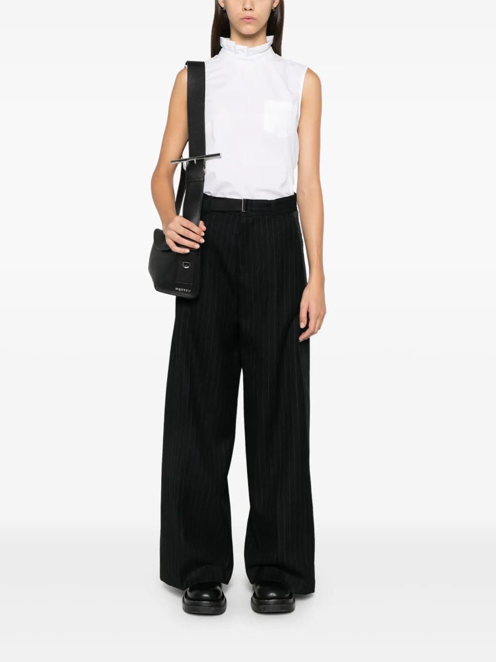 SACAI Pinstriped Trousers In Black Product Image