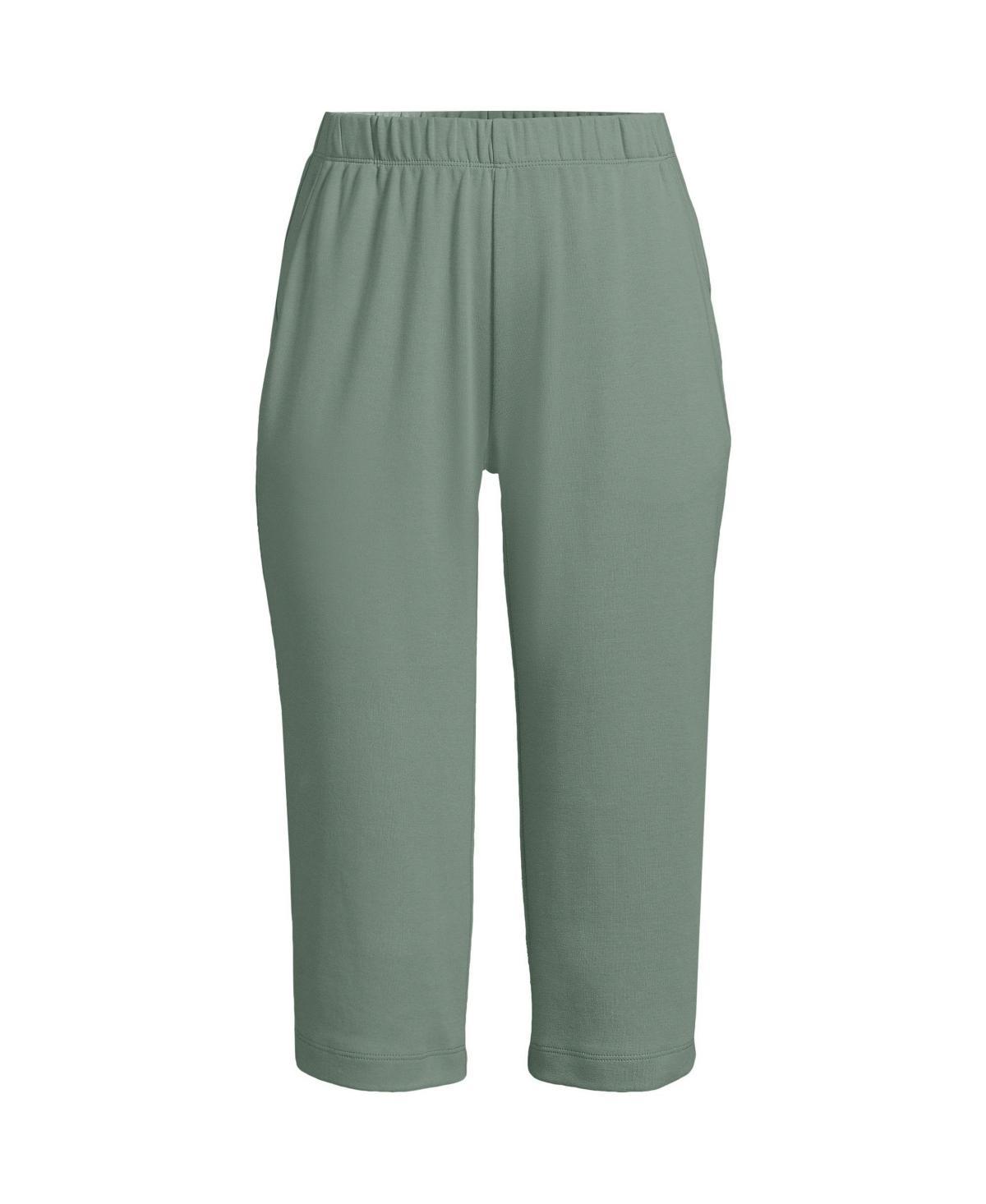 Women's Lands' End Sport High Waist Pull-On Capri Pants, Size: XL Tall, Black Product Image