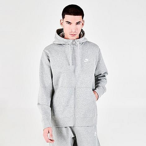 Mens Nike Sportswear Club Fleece Full-Zip Hoodie Grey Heather Product Image