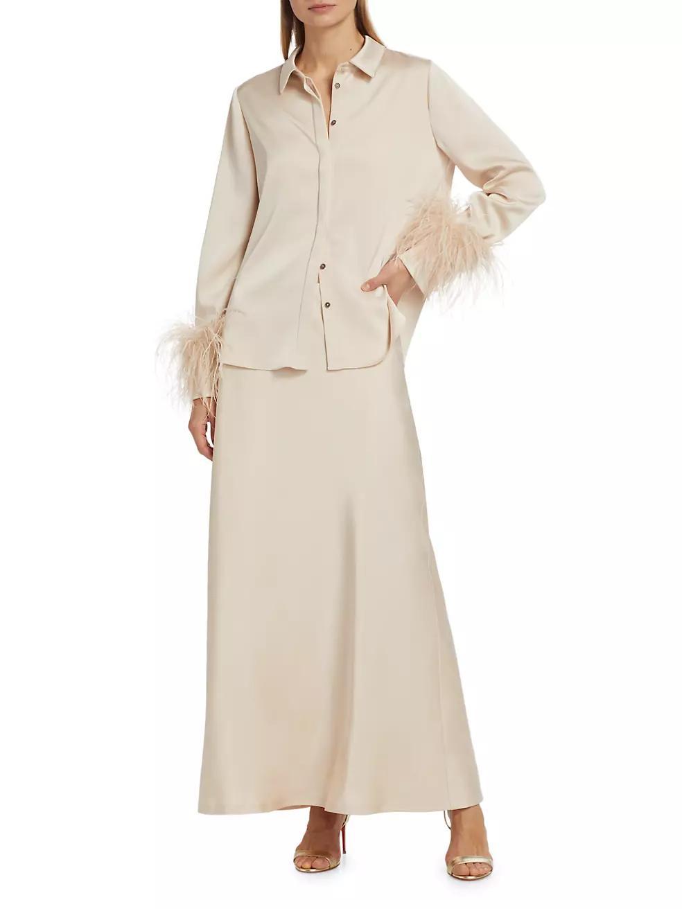Murphy Feather-Trim Blouse Product Image