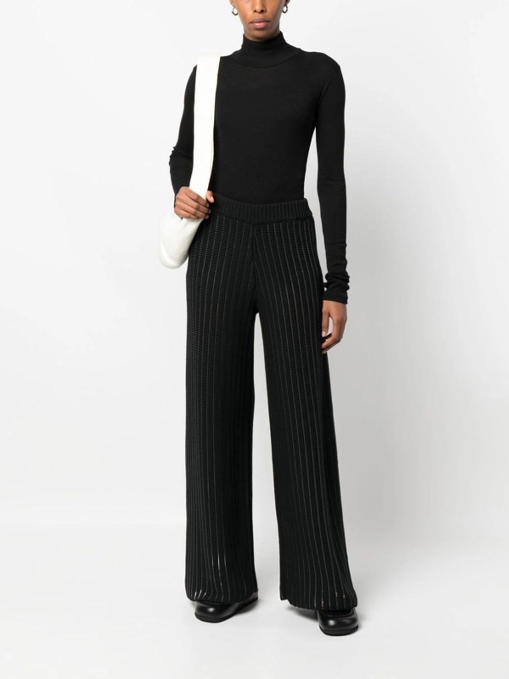 FABIANA FILIPPI Chunky-knit Wide-leg Trousers In Black Product Image