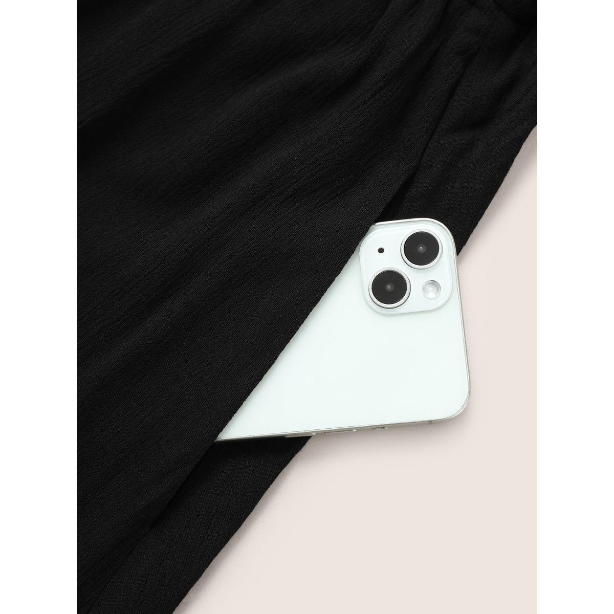 Belted Shirt Collar Button Plus Size Shirtdress Women Workleisure Plain Sleeve Short Sleeve Shirt Collar Pocket Workwear Long Dress BloomChic Product Image