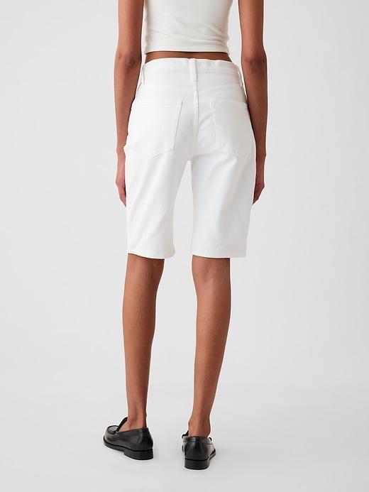 9" High Rise Denim Bermuda Shorts Product Image