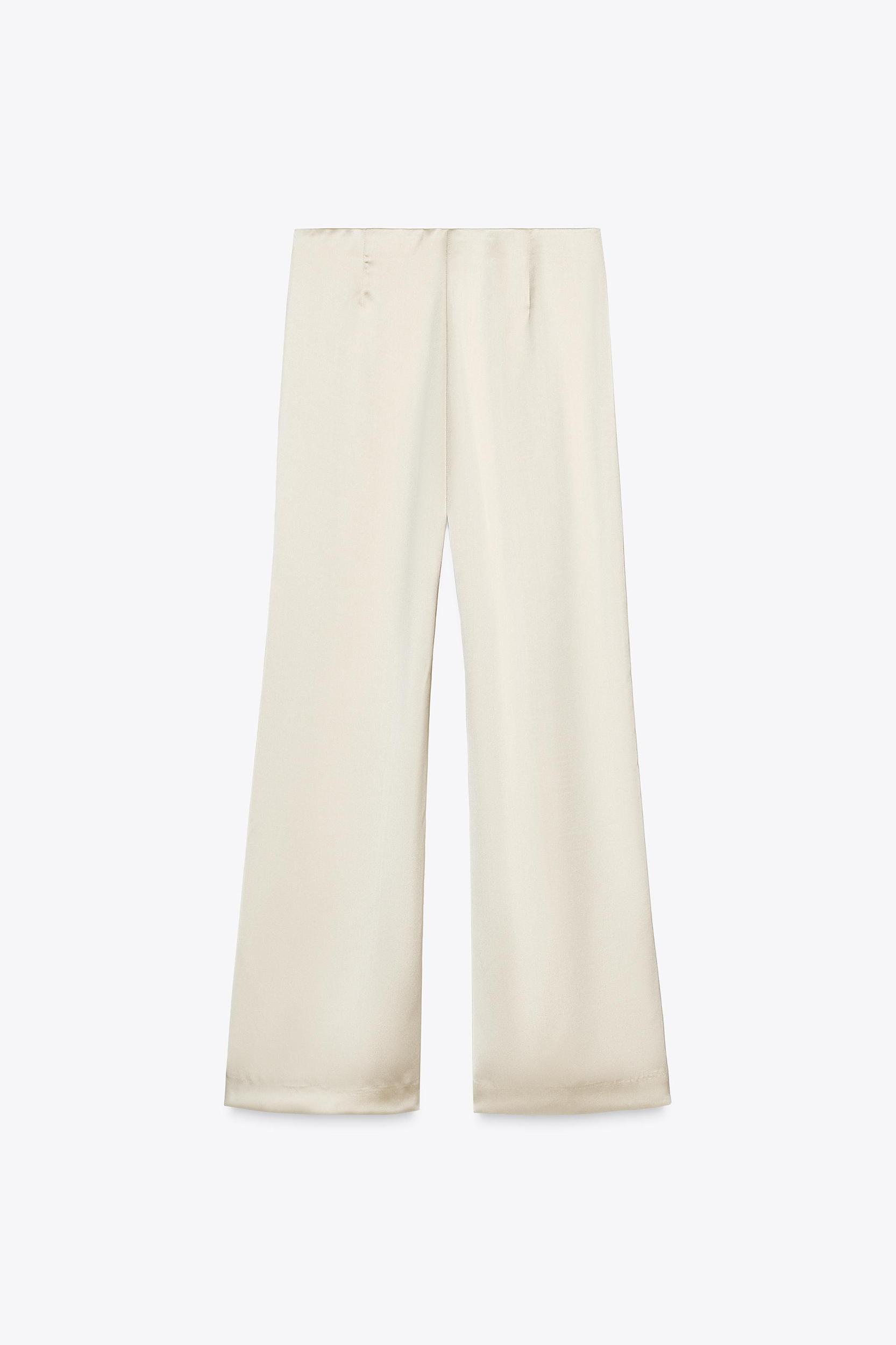 SATIN EFFECT STRAIGHT LEG PANTS Product Image