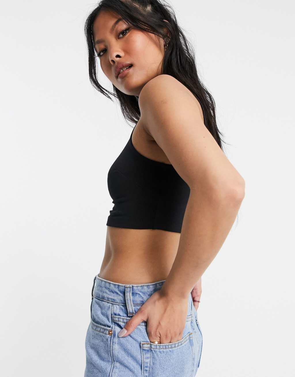 ASOS DESIGN Petite high neck super crop tank Product Image