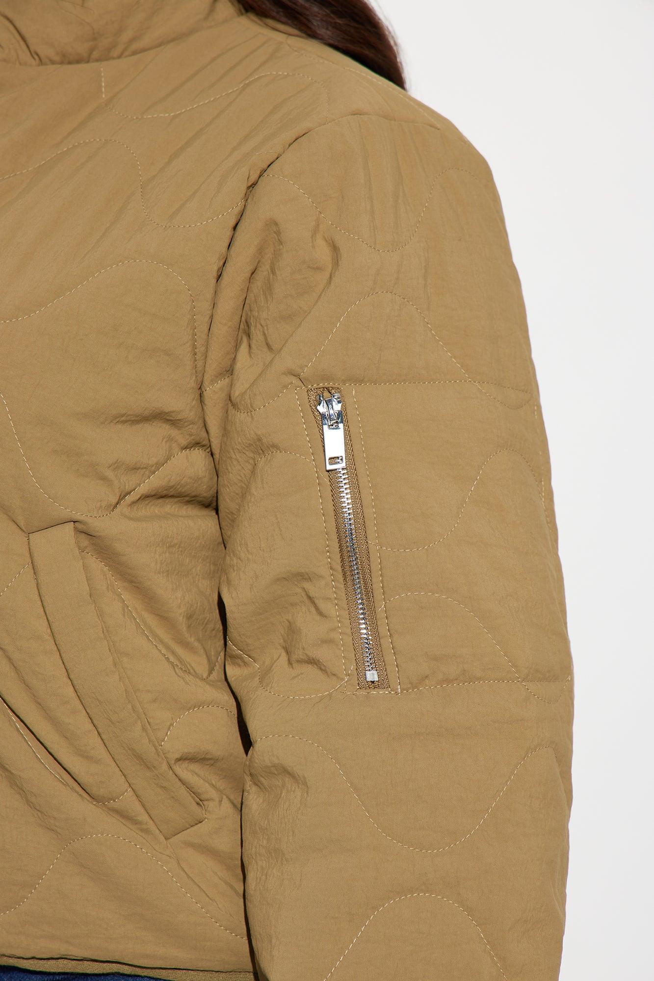 Chloe Quilted Lightweight Puffer Jacket - Khaki Product Image