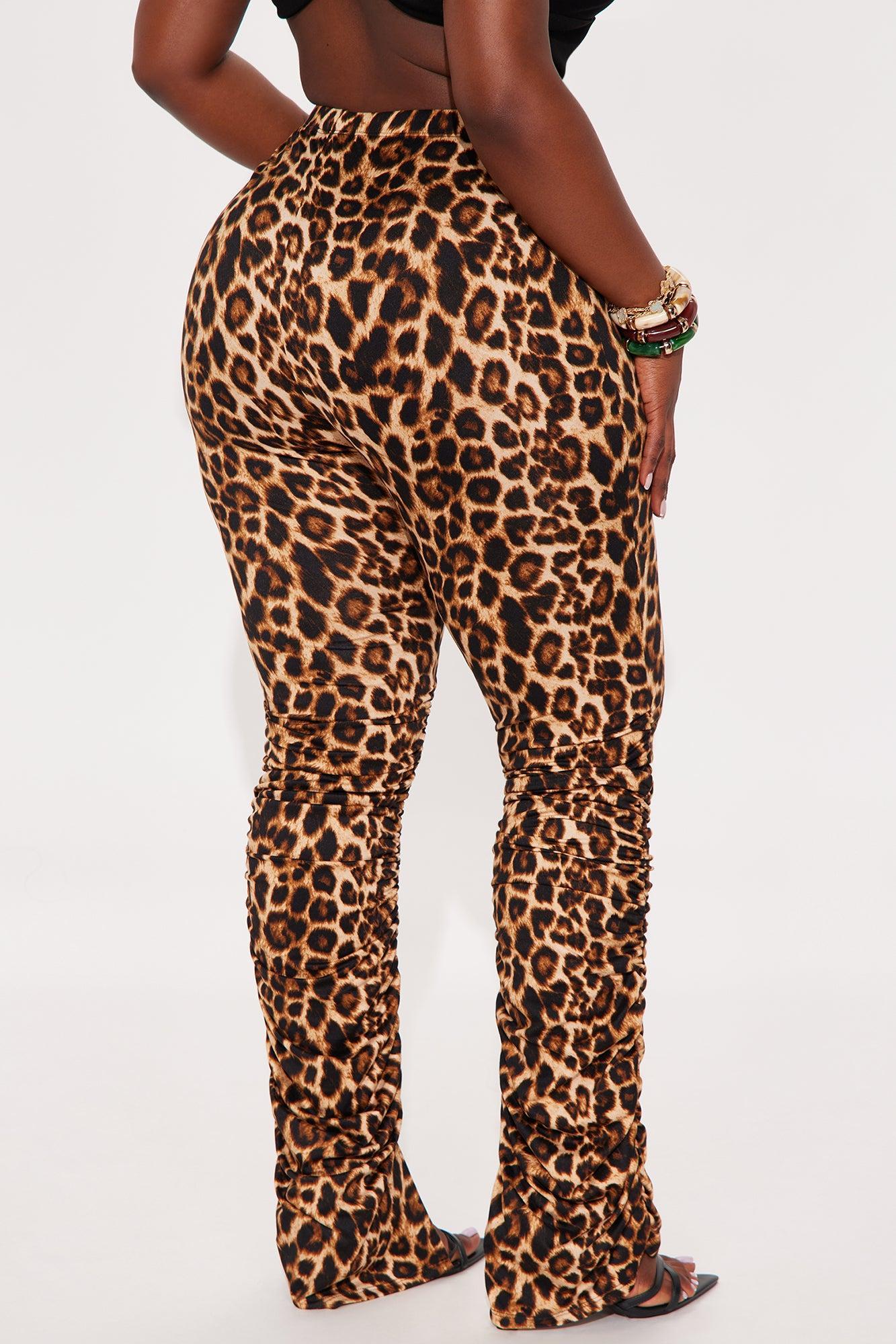 Labeled Leopard Stacked Skinny Pant - Leopard Product Image