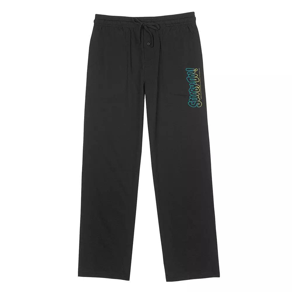 Men's Scooby Doo Vertical Logo Pajama Pants, Size: Small, Black Product Image