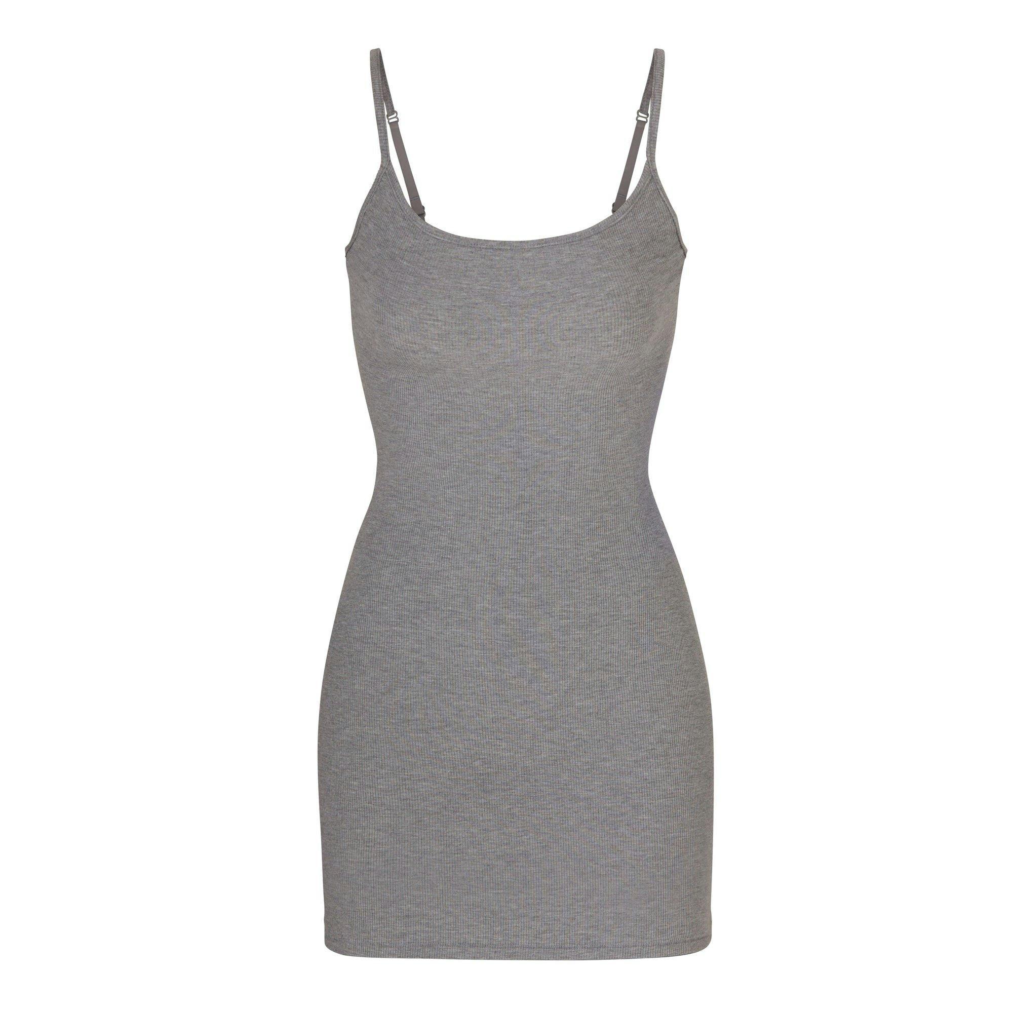 SOFT LOUNGE LONG SLIP DRESS | HEATHER GREY Product Image