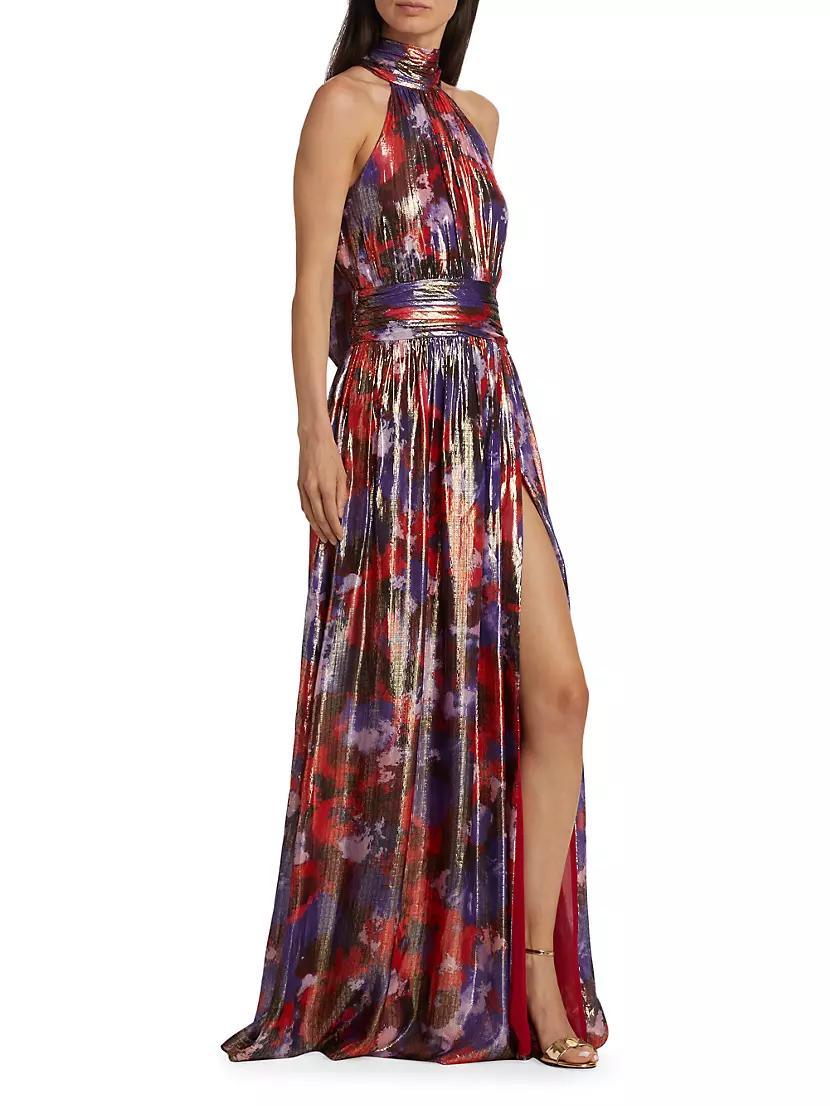 Ainsley Floral Halter Maxi Dress Product Image