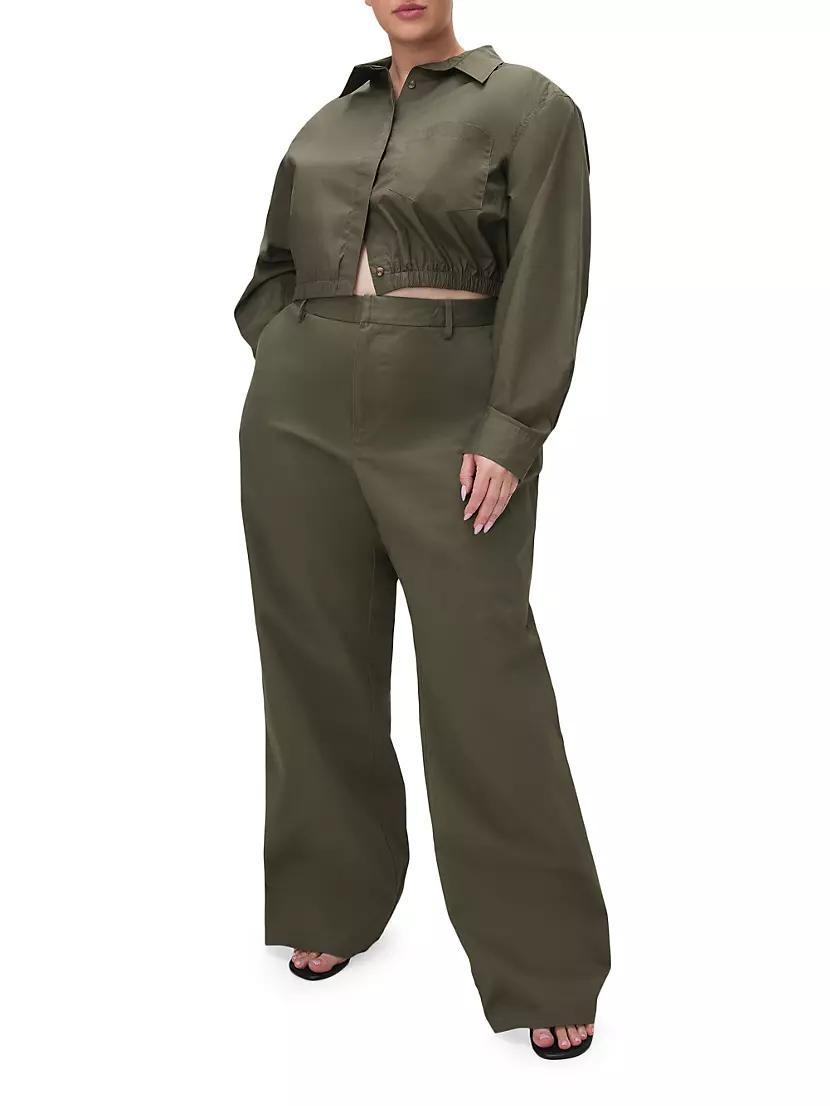 Coated Poplin Cropped Shirt Product Image