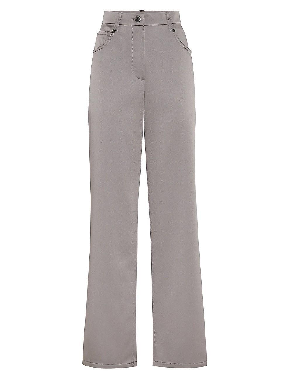 Womens Satin Cady Wide Five Pocket Trousers Product Image