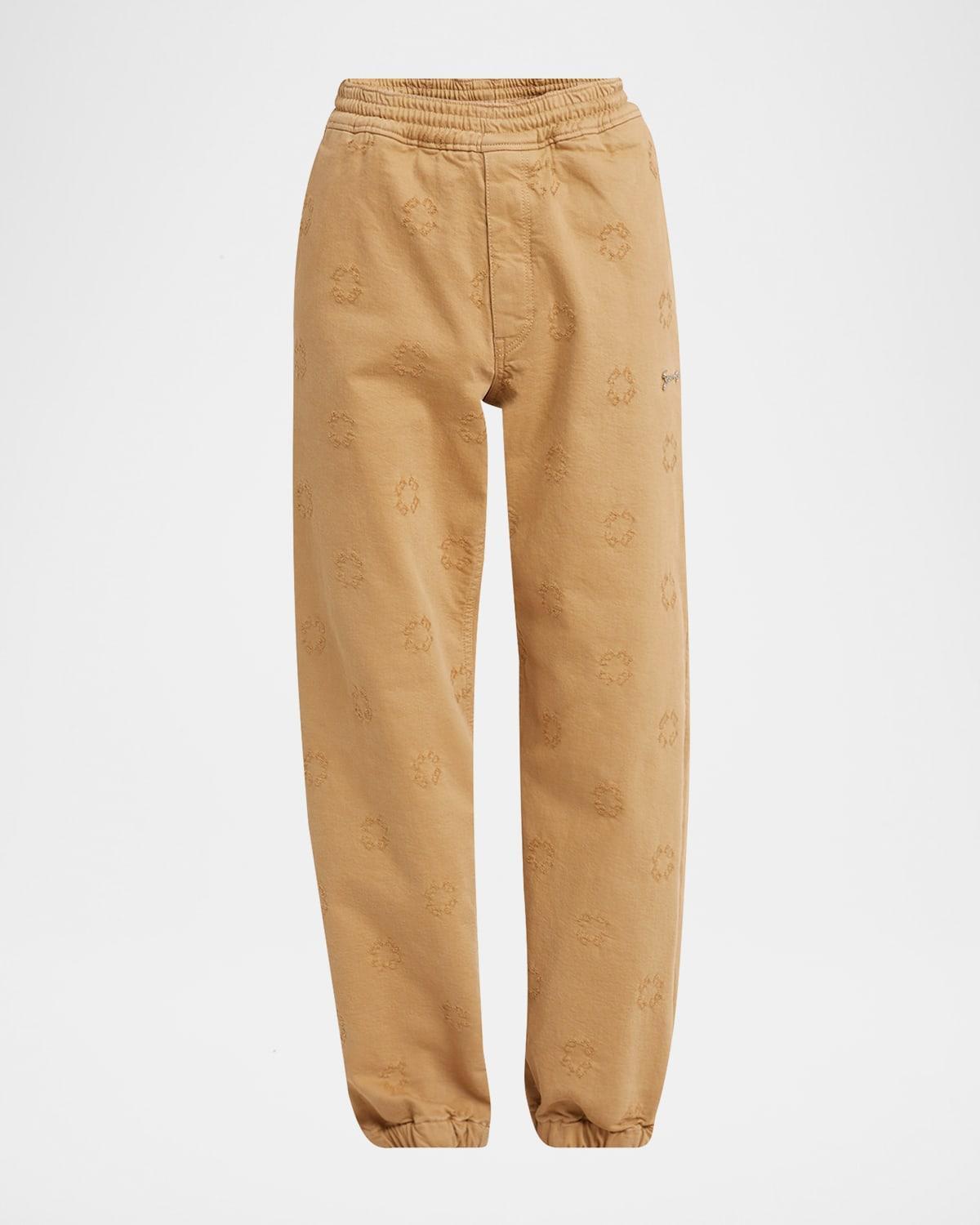 Mens Felpa-Effect Monogram Denim Pants Product Image
