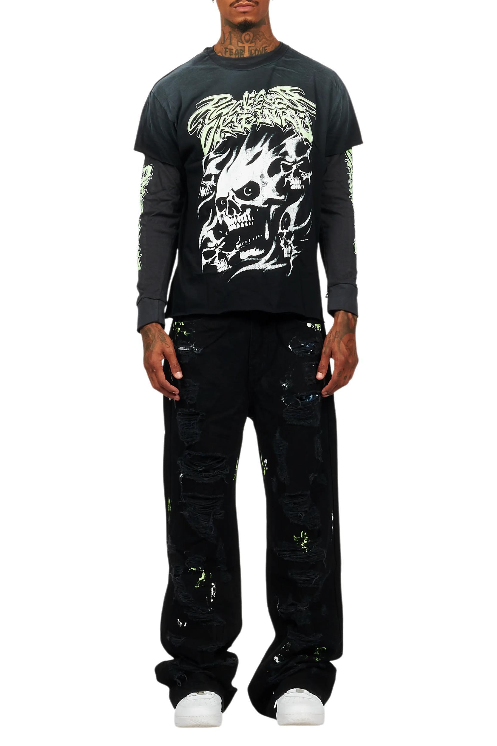 Schtupp Black Double Layer T-Shirt/Baggy Fit Jean Bundle Male Product Image