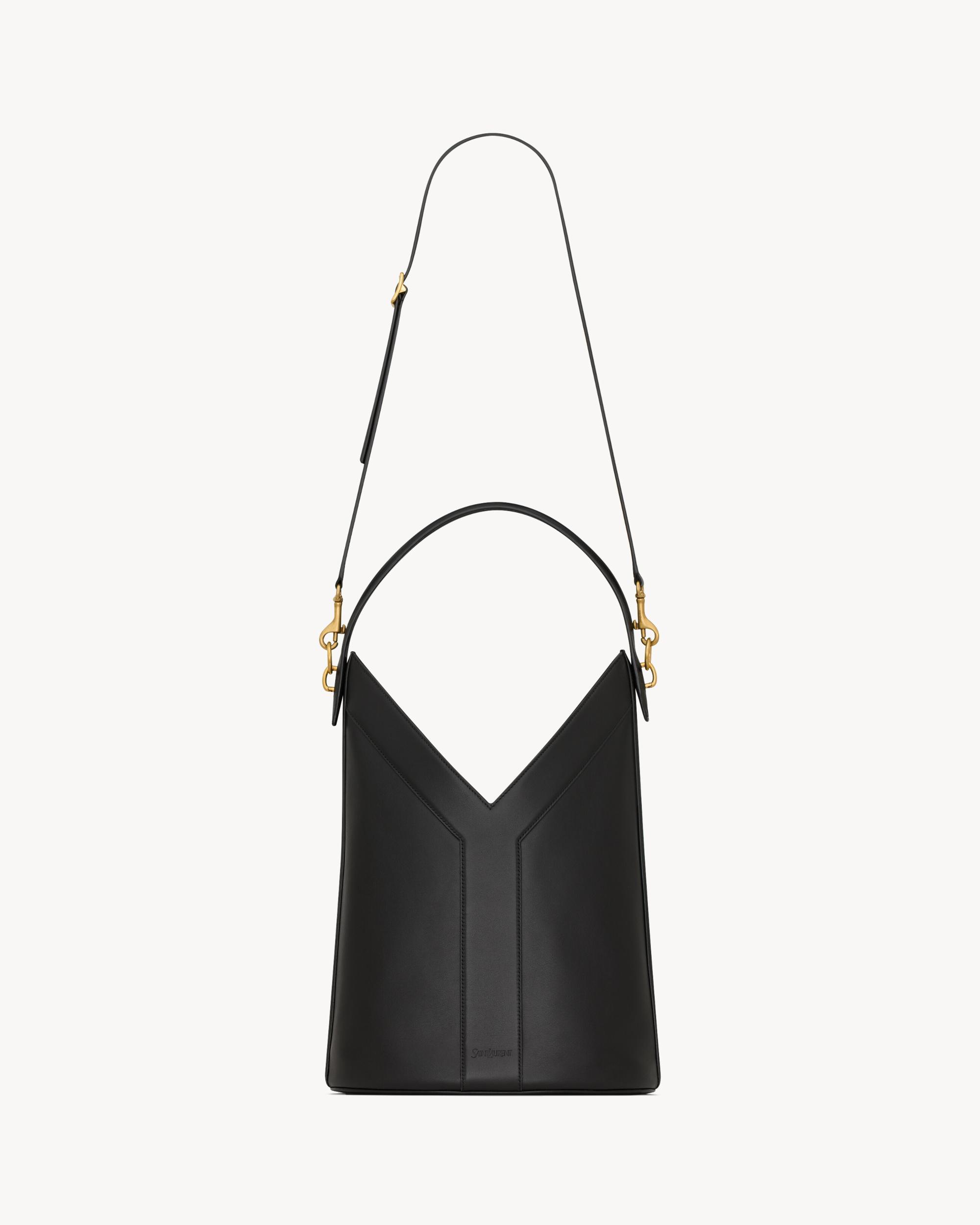 Y top-handle bucket in leather Product Image