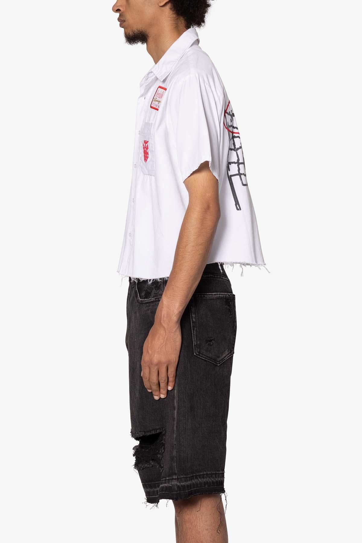 SHRC Checkered Flag Cropped Shirt - White Product Image