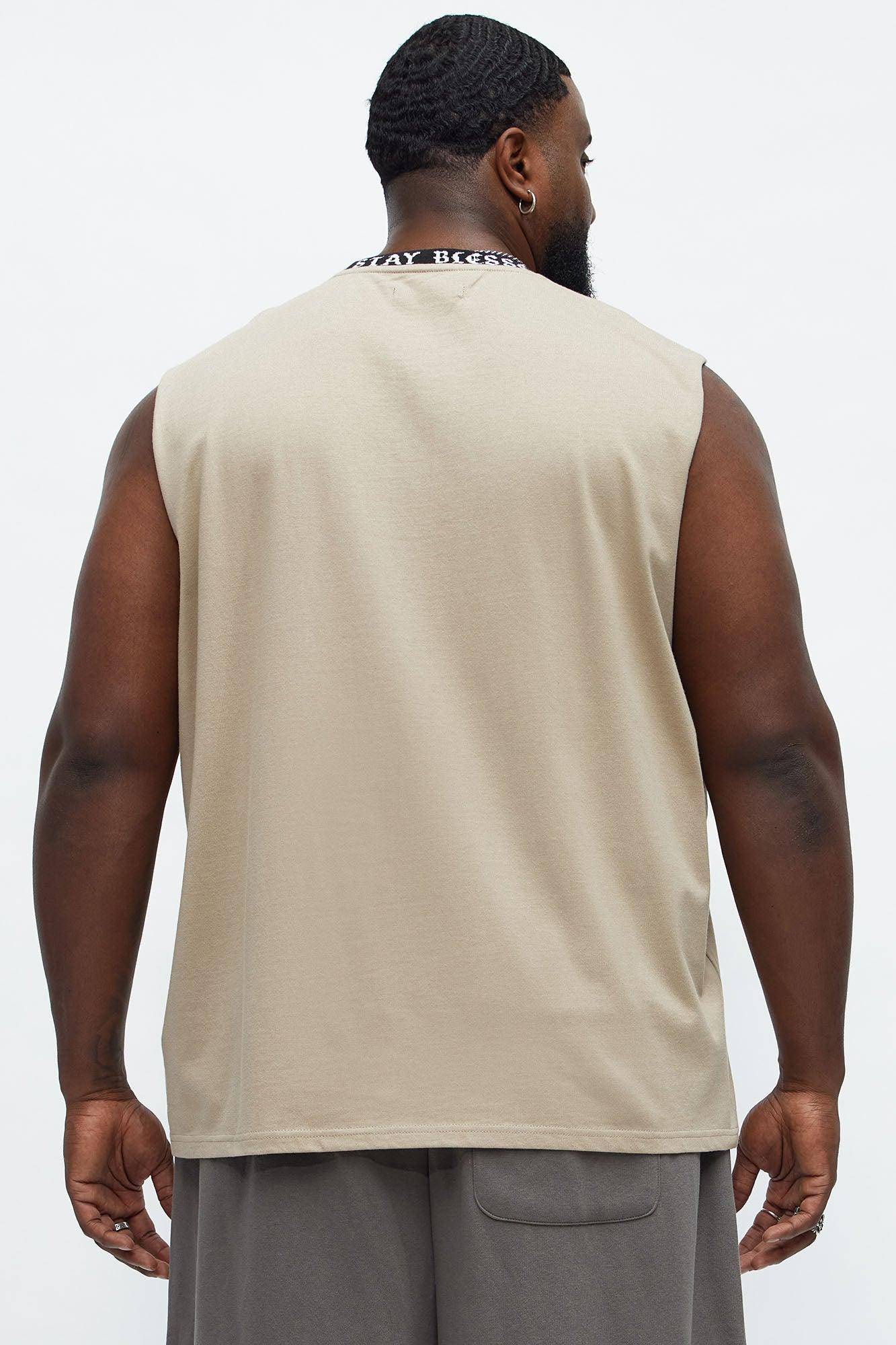 Muscle Stay Blessed Tank - Stone Product Image