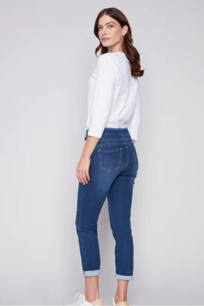 Knit Denim Jogger Pants Product Image