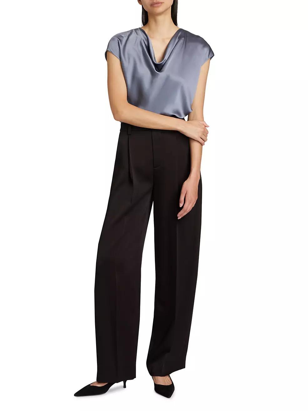 Womens Satin Wide-Leg Trousers Product Image