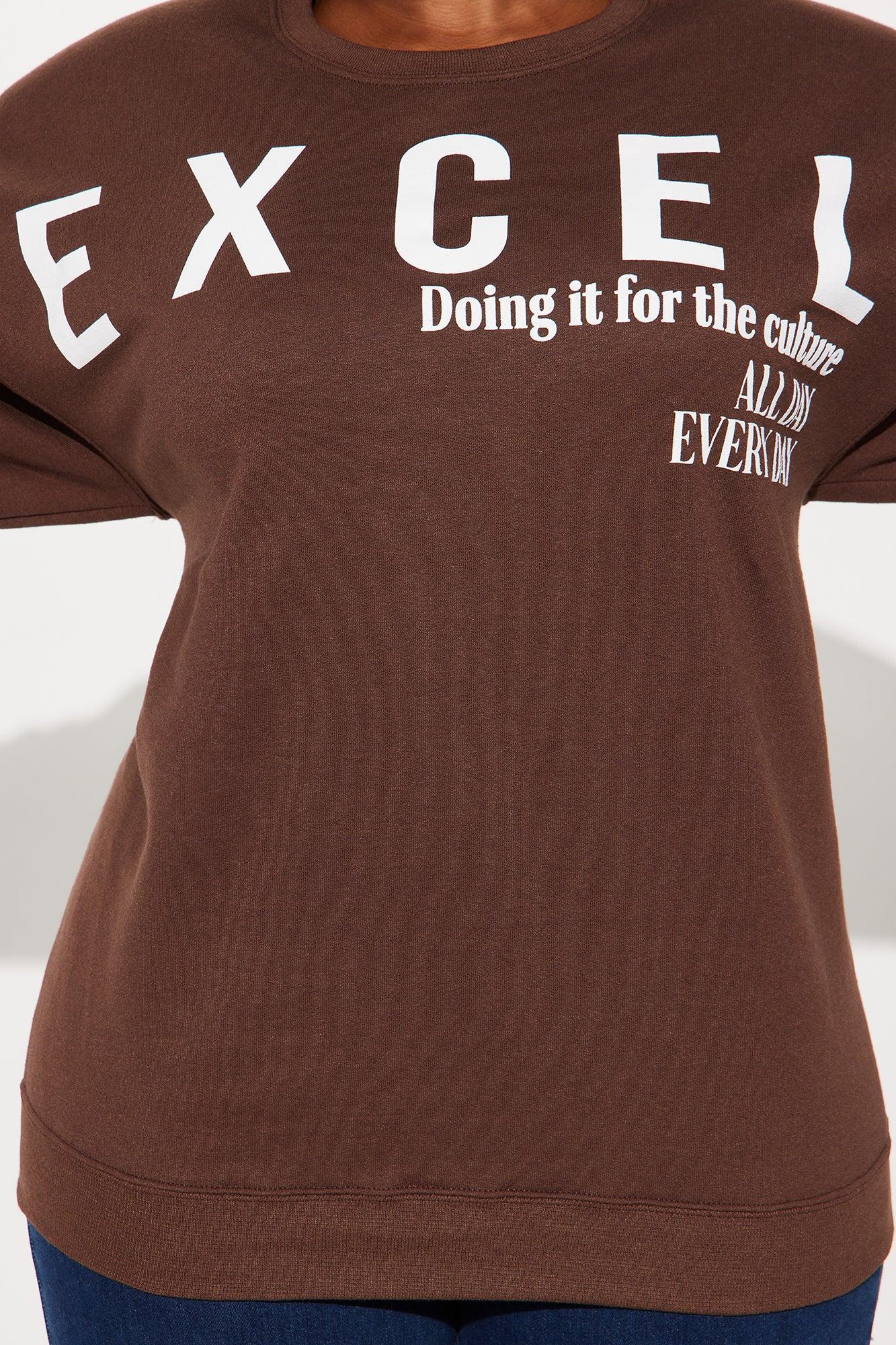 Black Excellence Crew Neck Sweatshirt - Brown Product Image