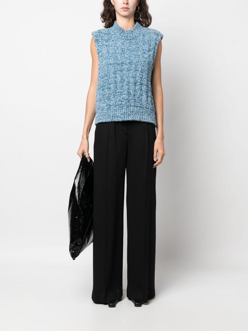 high-waisted wool-cotton palazzo pants Product Image