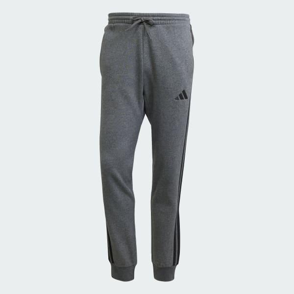 adidas Essentials 3-Stripes Fleece Pants Dark Grey Heather M Mens Product Image