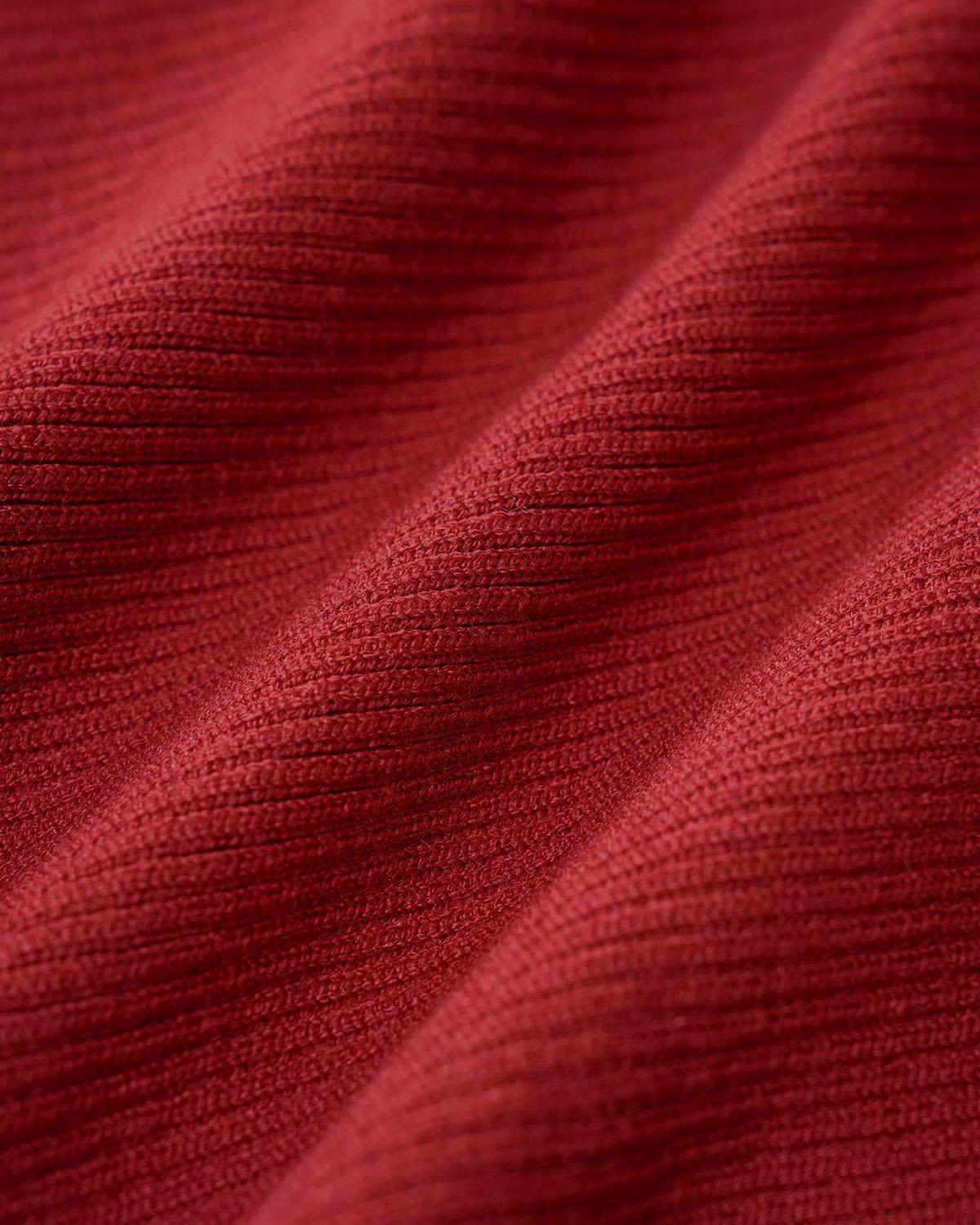 Wine Red V Neck Button Sweater Dress Product Image