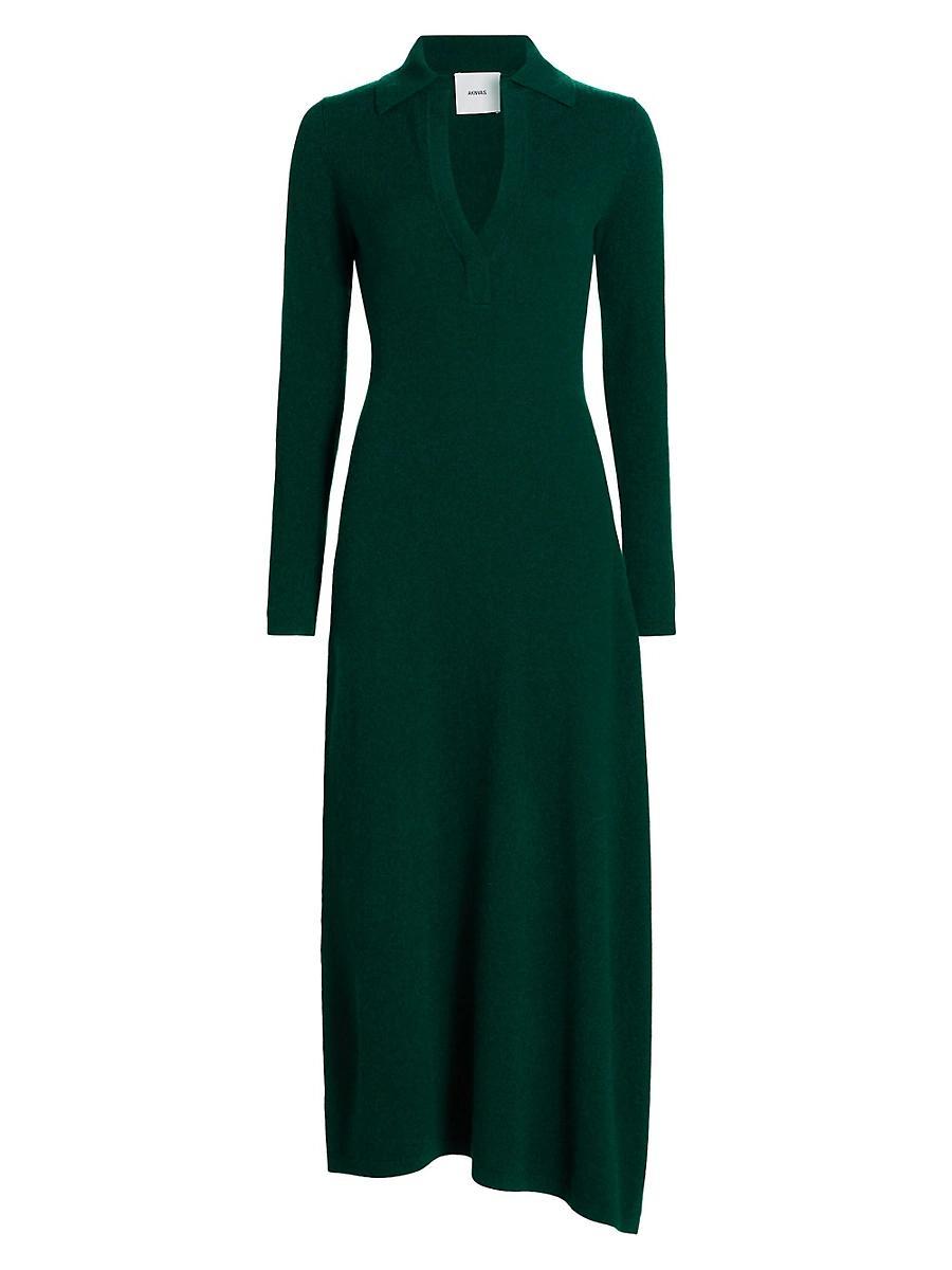 Womens Minerva Wool-Cashmere Polo Sweater Dress Product Image