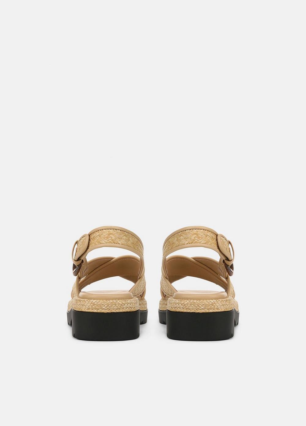 Womens Helena Raffia Lug-Sole Sandal, Toasted Wheat, Size 9 Vince Product Image