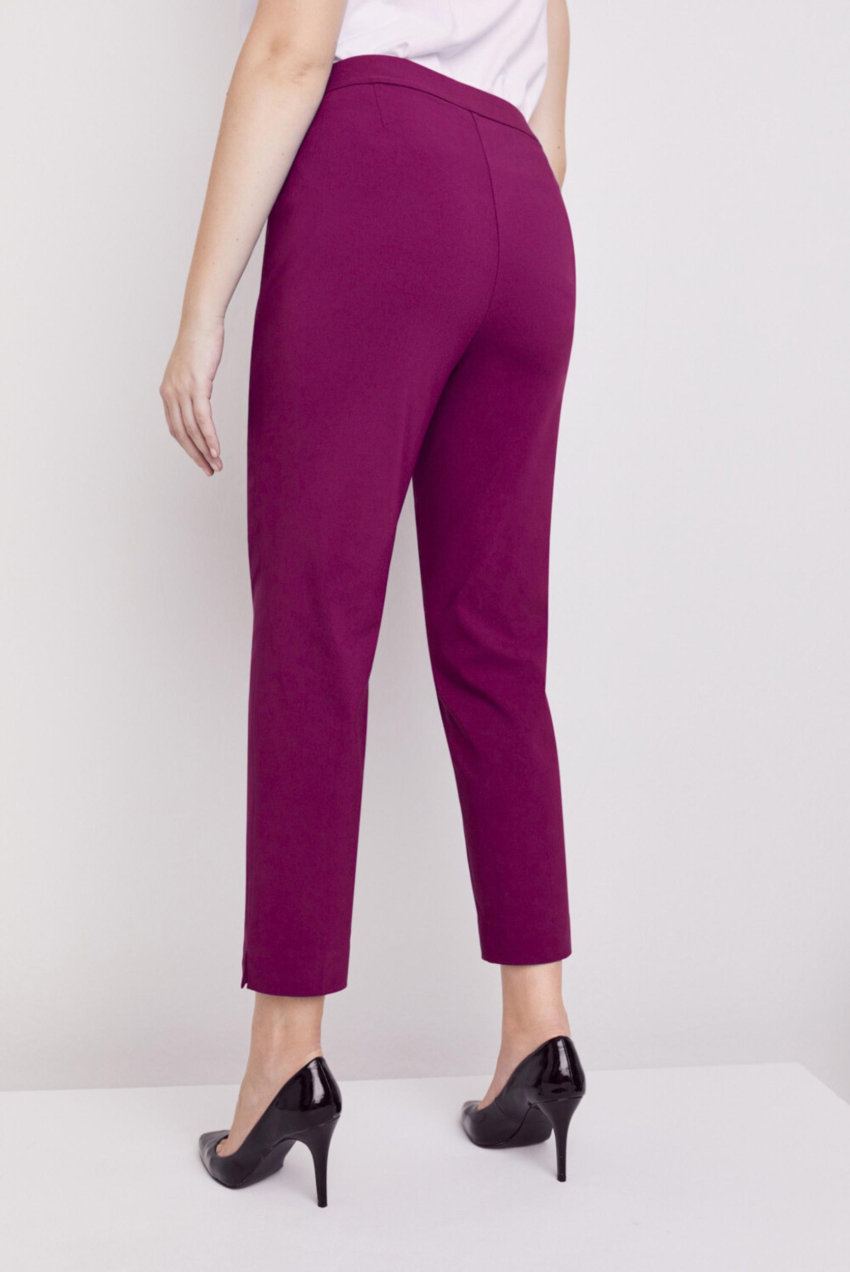 Roz & Ali Superstretch Magenta Pull On Ankle Pants Product Image