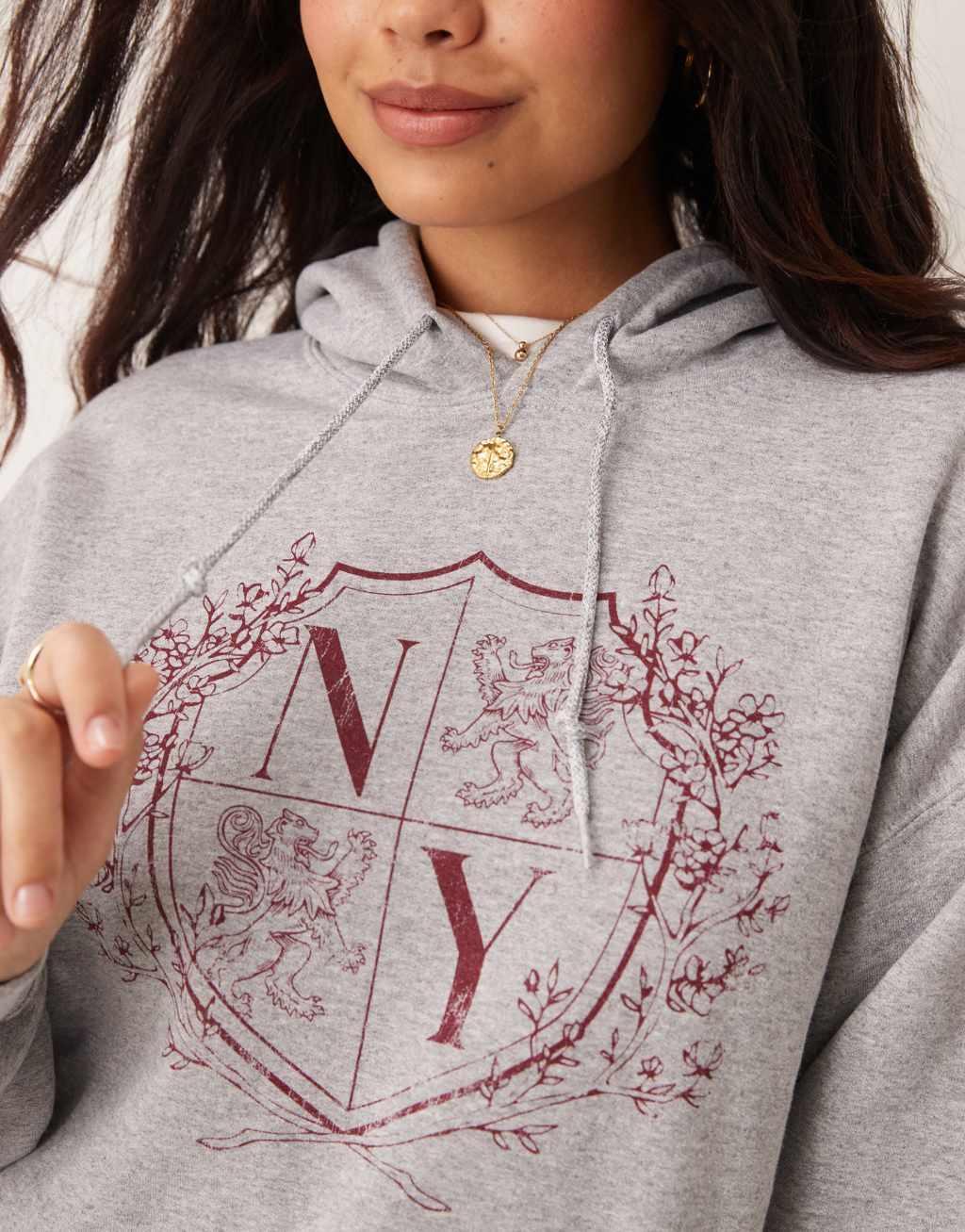 Miss Selfridge varsity oversized hoodie Product Image
