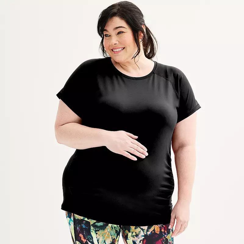 Plus Maternity Tek Gear® Dry Tek Tee, Women's, Size: 1XL, Mineral Black Product Image