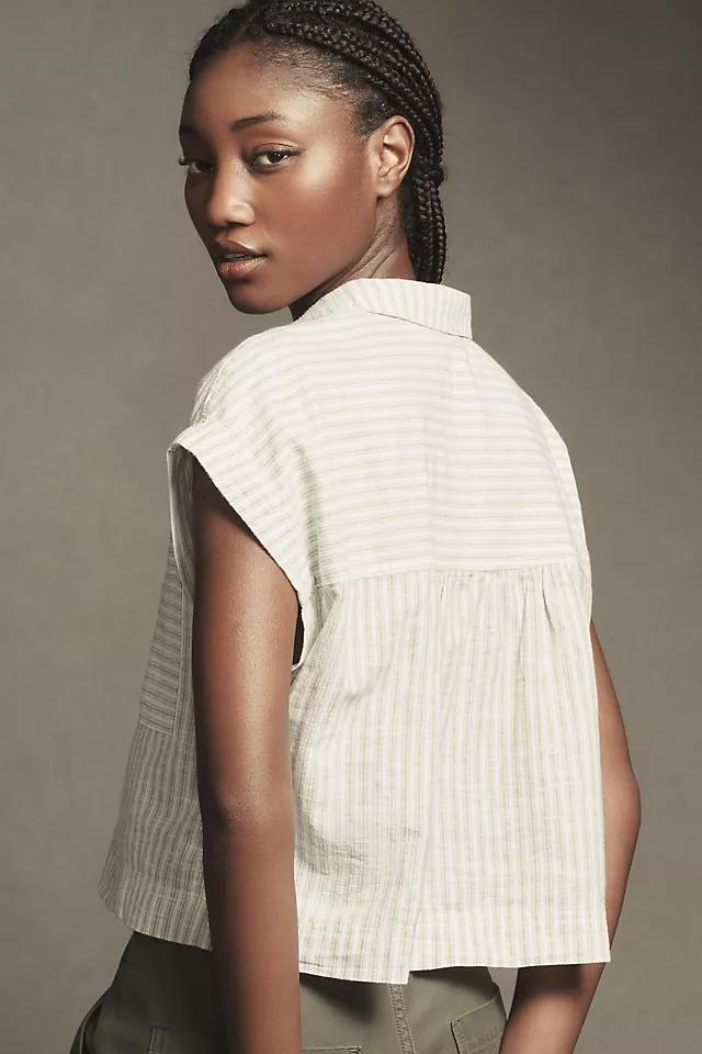 Pilcro Linen Wedge Cropped Blouse Product Image