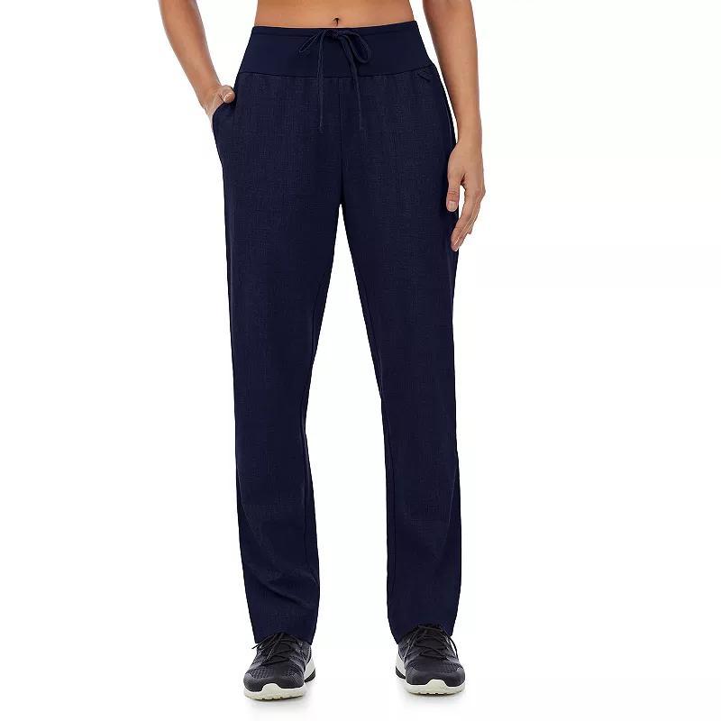 Petite Cuddl Duds Scrubs Classic Pants, Womens Navy Grey Product Image